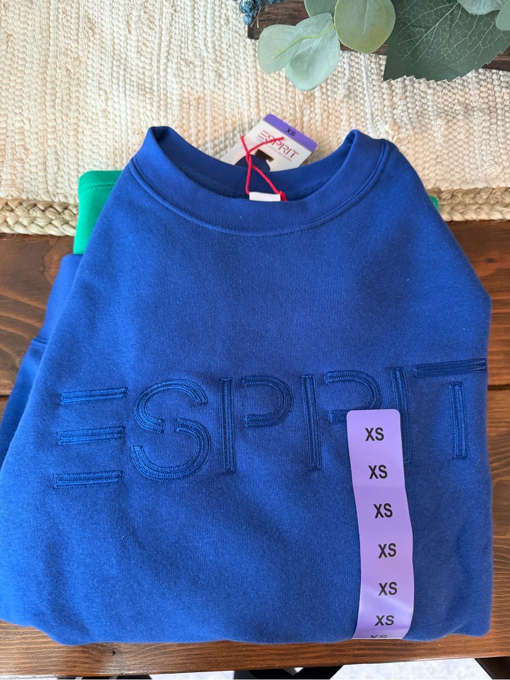 Esprit Royal Blue Embroidered Logo Sweatshirt